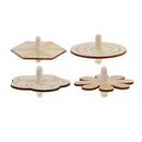 4pcs Assorted Unfinished Wood Peg-Top Spinning Top Gyro Kids DIY Crafts