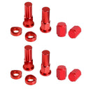 12 Sets Motorcycle Red Tyre Wheel Valve Stem Caps Cover Rim Lock Nuts CNC