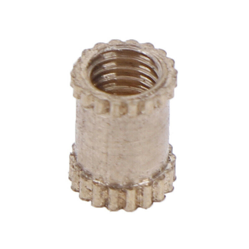 100Pcs M3x6mm Threaded Round Brass Knurl Thread Insert Nuts Brass Tone Nuts.  Ew