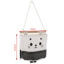 Cartoon Hanging Storage Bag Cotton Linen Wardrobe Hang Bag Wall Pouch Organize3C