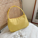 Nylon Casual Women Handbag Tote Female Solid Underarm Shoulder Bag (Yellow)