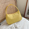 Nylon Casual Women Handbag Tote Female Solid Underarm Shoulder Bag (Yellow)