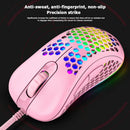M65 USB Wired Gaming Mouse Computer PC RGB 2400DPI Optical Mice (Pink)