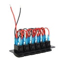 Waterproof 6 Gang 2LED Light Rocker Switch Panel Circuit Breaker 12V boat m