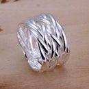 Band Weave Daumen Fingerringe Legierung Sterling verstellbare Ring Geschenk Z2N0