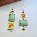 Retro Geometric Turquoise Drop Earrings Ethnic Ear Hook for Women Jewelry