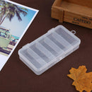 Plastic Fishing Lure Hook Tackle Storage Box 5 Compartment Organizer Case