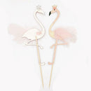 5 Pieces Glitter Tropical Flamingo Cake Toppers Baby Shower Party Decoration