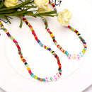 Boho Women Choker Letter Colorful Beads Chain Women Charm Necklace Jewelry GifJR