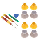 8Pcs Replacement Joystick Caps Grey+Yellow for  GameCube NGC + Tools