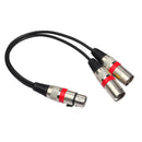 3Pin XLR Female to Dual 2 Male Y Splitter 30cm Adapter Cable Wire (Red) A