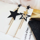 New arrival stars Tassels asymmetric Long drop Earrings for women girls mod