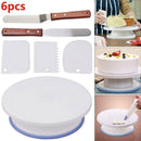 Set Of 6 Cake Turntable Rotating Decor Stand Comb Icing Best Spatula UK R5L5