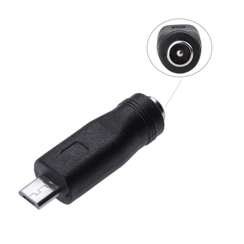 DC 5.5x2.1mm Female to Micro USB Male Power Converter Charger Adapter