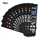 10Pcs/Set Trump 2020 US Flag Stars Car Stickers USA President Keep America Great