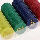Recreation Game Coins Value (1, 2, 5, 10) for Family Poker Mahjong Playing Coins
