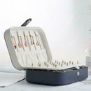Korean Girls Stud Earrings Plate Jewelry Box Ring Storage Box (Dark Blue) A