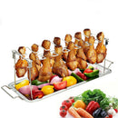Chicken Holder Rack Grill Stand Roasting For BBQ Non Stick Stainless SteelFT