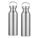 2Pcs Solid Sports Water Bottle 25oz Flask Leakproof Drink Cup For Women Men
