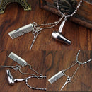 Hair Dryer/Scissor/Comb Dangle Pendant Necklace Hair Stylist Jewelry Gifts Kw