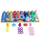 Wooden Math Fishing Game Kids Montessori Count Shape Match Educational Toys A
