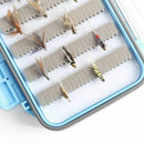 Two-Sided Waterproof Fly Box Slit Foam Fly Fishing Box Blue + transparent 1 A3E4