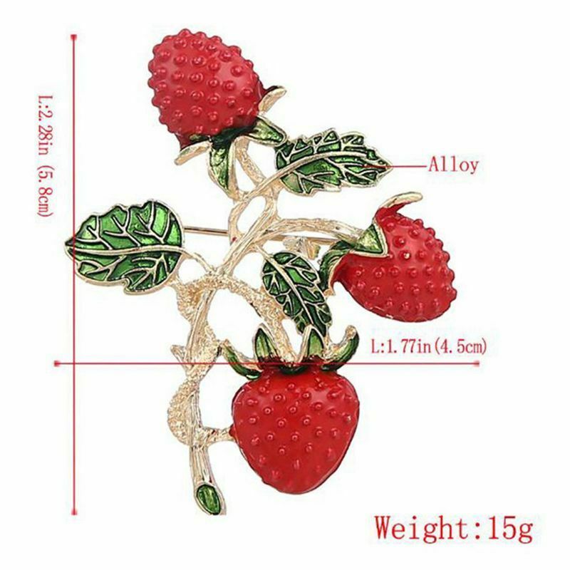 1 x Brooch Fashion Fruit Strawberry Design Alloy Brooches Clothes Decoratio S4B4