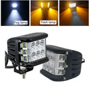 4Inch Work Side Shooter LED Light Bar Combo Pod White & Amber Strobe Lamp SU Ew