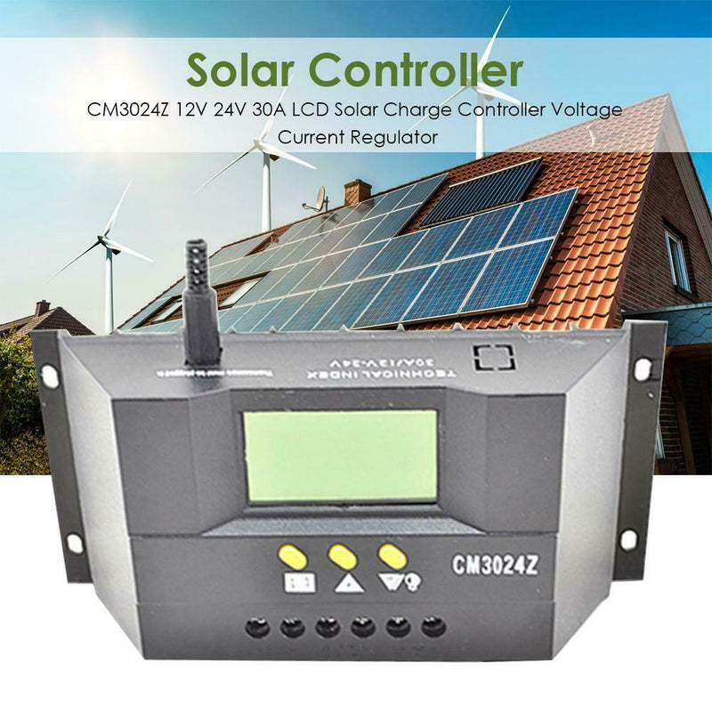 CM3024Z Solar Regulator Charge Controller Charge 30A LCD Solar Panels Genetator