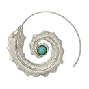 Fashion Minimalist Spiral Leaves with Green Turquoise Hoop Earrings Persona Q6W3