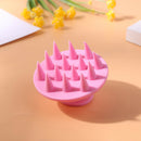 Pointed Tip Silicone Scalp Shampoo Massage Brush Head Acupoint Comb (Pink) A