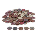 100pcs Mixed Random Gear Painting Round 2 Holes Wood Wooden Buttons for Sewing
