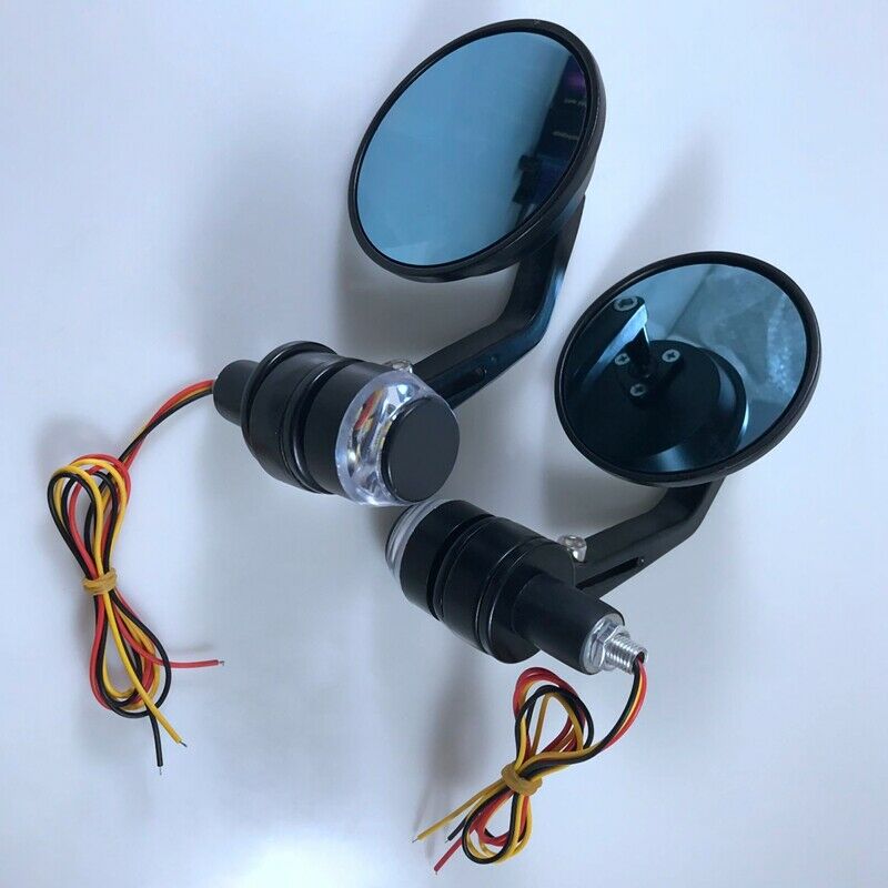 Motorcycle Rearview Mirror 7/8 Inch Cnc Handle Mirror With Turn Signal Y6H9
