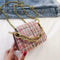 Women Woolen Messenger Shoulder Bags Mini Totes Flap Chain Handbag (Pink)