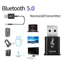 2 In 1 USB Bluetooth 5.0 Speaker Transmitter Receiver Car Wireless Audio Adapter