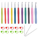 24PCS Crochet Hooks Set, Ergonomic Soft Handles, Smooth Needles for Superio P3I9