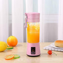 380ml Portable Juicer USB Rechargeable Blender Mixer Juice Machine (Pink) A