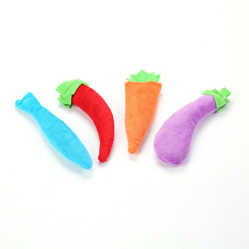 Cute Pet Vegetable Shaped Teeth Grinding Toys Cat Plush Chewing Bite Toys A