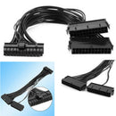 24Pin 20+4pin Dual PSU ATX Power Supply Adaptor Cable Connector For Mining 34cm