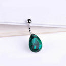 Fashion Tear Drop Rhinestone Button Barbell Bar Belly Navel Ring Body Pierc H7F5