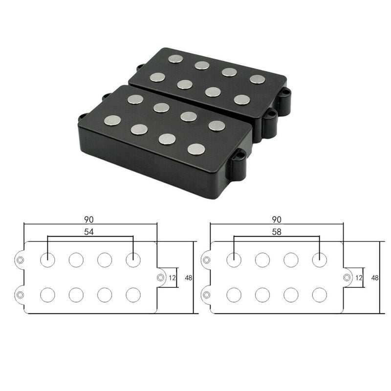 Pack of 2 Black 4 String Bass Humbucker Pickups Musical Instruments Parts DIY