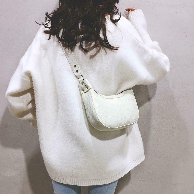 Women Retro Shoulder Bags Leather Money Purse Messenger Handbag (Beige) A