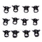 100pcs/bag Black Plastic Mini Hairpin Hair Claws Clip Clamp for Ladies 6 Claw