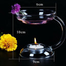 Candle Holder Transparent Glass Two-Story Candle Holder Candlestick Light D