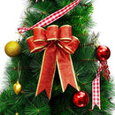 10 Pcs Glitter Christmas Tree Bow Ribbon Bows, Long 10 Inches and Wide 8 In