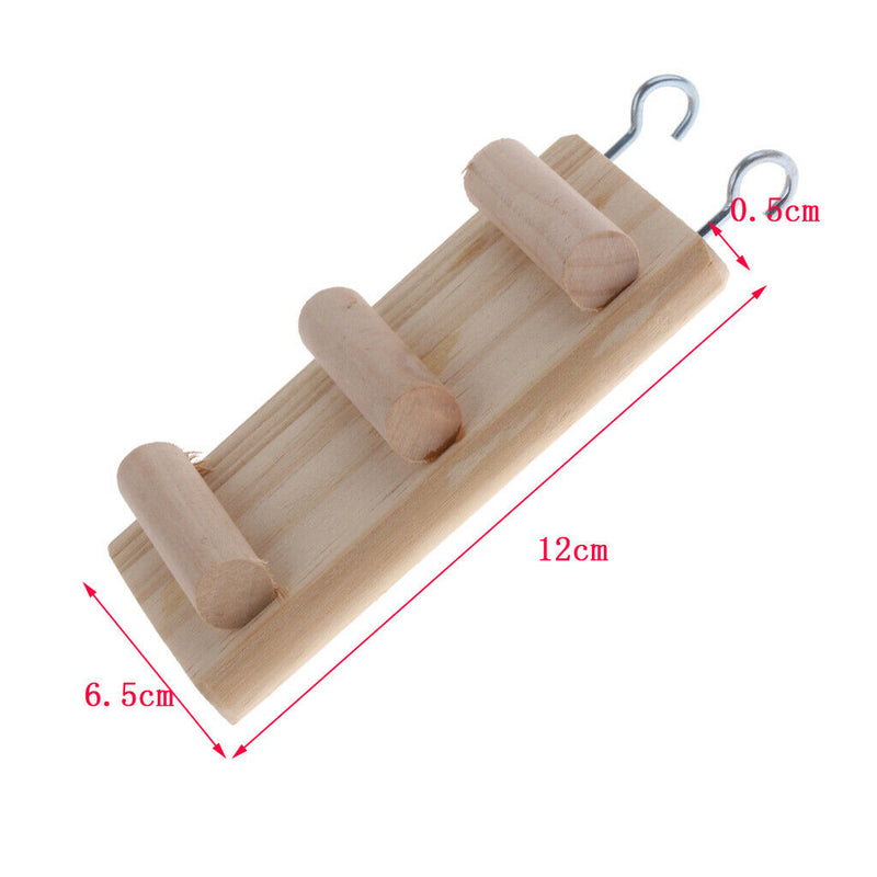 Wooden Ladder Bird Budgie Rodent Hamster Mouse Gerbil Cage Toys 12cm