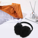 Lady Woman Headband Black Faux Fur Winter Ear Cover Earmuffs