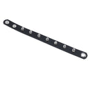 Press Stud Buckle Spike Studs Decor Black Faux Leather Wristband for Men La