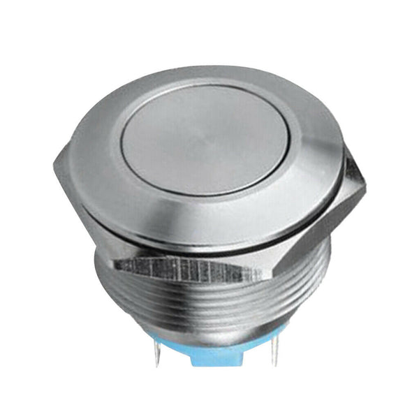 5A/250VAC Stainless Steel Resetable Metal Push Tton Switch Flat Head 1NO