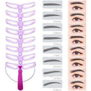 8Pairs DIY Eyebrow Shaper Makeup Template Eyebrow Grooming Shaping Stencil Kit